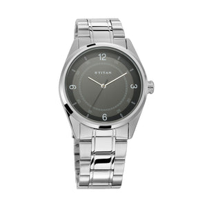 Titan Men's Eleganza Lumina Blue: Luminous Dial Watch with Sophisticated Link Metal Strap