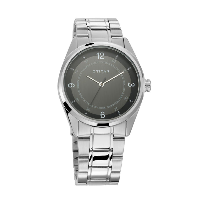 Titan Men's Eleganza Lumina Blue: Luminous Dial Watch with Sophisticated Link Metal Strap