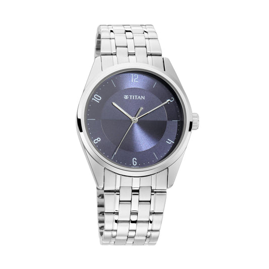 Workwear Watch with Blue Dial & Metal Strap 1729SM05