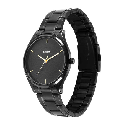 Titan Quartz Alog Silver Dial Watch for Men (1802NM01)