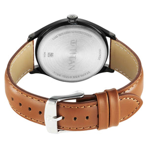 Titan Neo Economy IV Strap Material Leather Dial Colour Grey 1802QL03