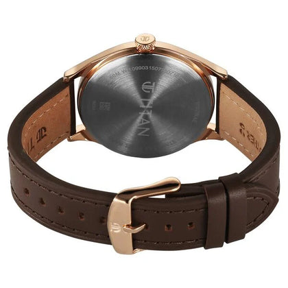 Titan Neo Economy V Brown Round Dial Leather Strap Watch For Men