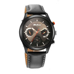 Titan Octane Quartz Multifunction Black Dial With Black Leather Strap Watch For Men