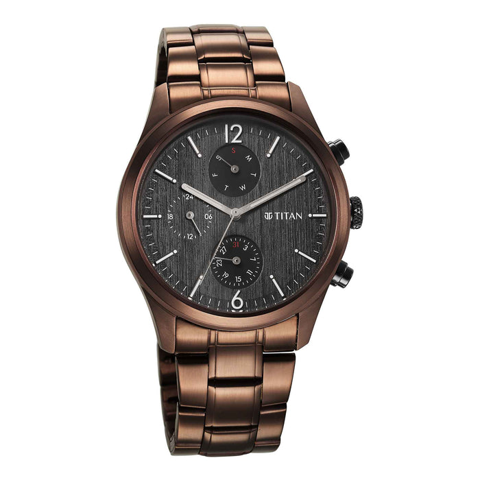 Titan Neo SplashBlack Dial Multi Stainless Steel Strap watch for Men