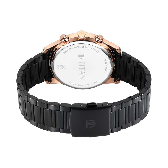 Titan Men Stainless Steel Round Shape Watches(1805KM12)