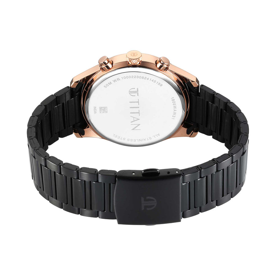 Titan Men Stainless Steel Round Shape Watches(1805KM12)