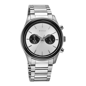 Titan Men Stainless Steel Round Shape Watches(1805KM13)