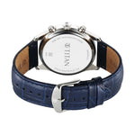 Titan Regalia Opulent Quartz Analog with Day and Date Blue Dial Blue Leather Strap Watch for Men