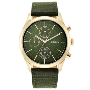 Titan Neo Splash Green Dial Quartz Analog with Date Fabric Strap watch for Men