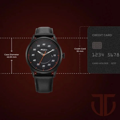 Titan Tuners Strap Material Leather Dial Colour Black 1806NL05