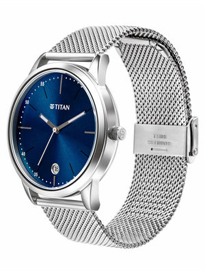 Titan 1806SM04 Elmnt Midnight Blue Dial Stainless Steel Strap Men Watch