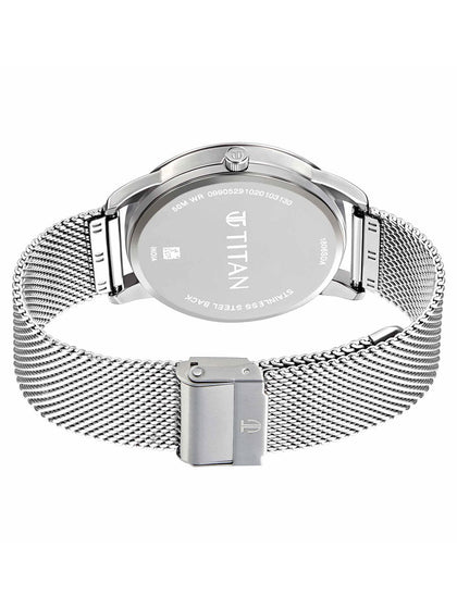 Titan 1806SM04 Elmnt Midnight Blue Dial Stainless Steel Strap Men Watch