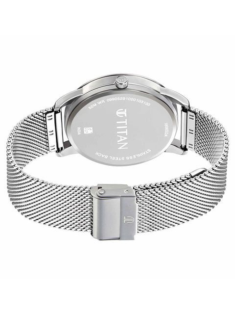 Titan 1806SM04 Elmnt Midnight Blue Dial Stainless Steel Strap Men Watch