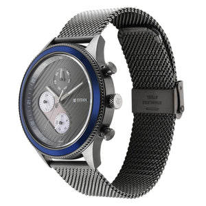 Titan Quartz Analog Anthracite Dial Stainless Steel Strap Watch for Men