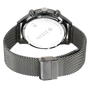 Titan Quartz Analog Anthracite Dial Stainless Steel Strap Watch for Men
