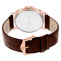 Titan Analog Day and Date White Dial Leather Strap watch for Men