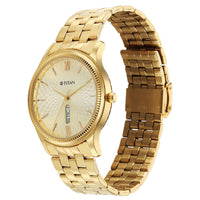 Titan Karishma Golden Dial Stainless Steel Strap Analog Watch For Men
