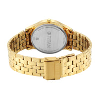 Titan Karishma Golden Dial Stainless Steel Strap Analog Watch For Men