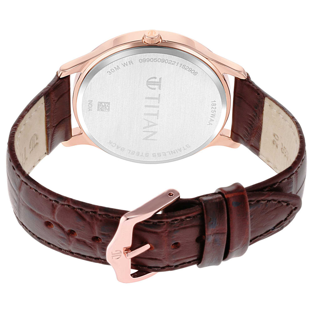 Titan Rose Gold Dial Analog with Date Leather Strap watch for Men