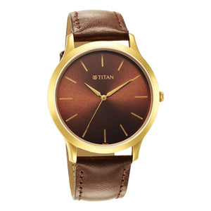 Titan Karishma Radiance Blue Dial Analog Leather Strap watch for Men