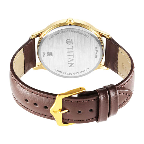 Titan Karishma Radiance Blue Dial Analog Leather Strap watch for Men