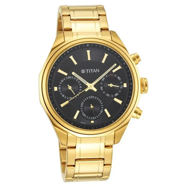 Titan Regalia Opulent Silver Dial Quartz Multifunction Stainless Steel Strap watch for Men 1829YM01