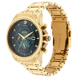 Titan Regalia Premium Green Chrono Stainless Steel Strap watch for Men