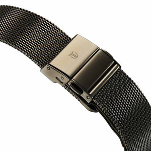 Titan Edge Murals Quartz Analog Pink Dial Grey Stainless Steel Strap Watch For Men