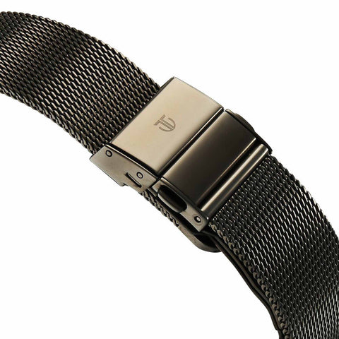 Titan Edge Murals Quartz Analog Pink Dial Grey Stainless Steel Strap Watch For Men