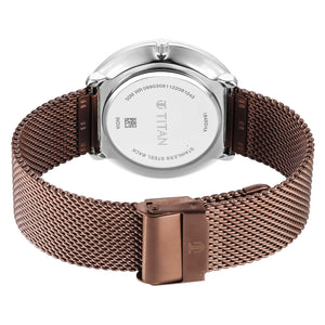 Titan Noir Brown Dial Analog Stainless Steel Strap watch for Men