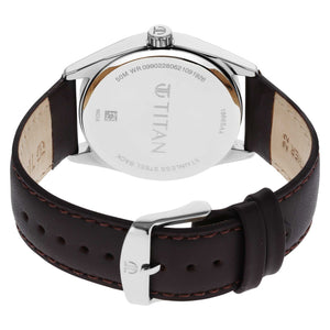 Titan Workwear Brown Dial Analog Leather Strap Watch Men