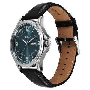 Titan Neo Arabic Green Round Dial Leather Strap Watch For Men 1870SL10