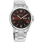 Titan Trendsetters Dark Brown Dial Analog Stainless Steel Strap watch for Men
