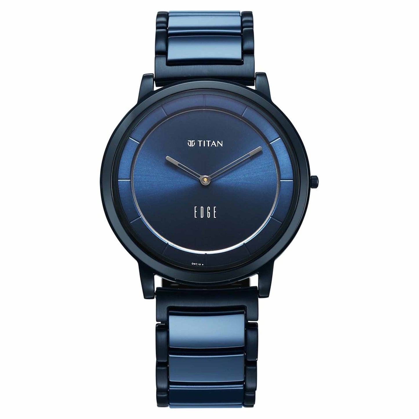 Titan Edge Melange Slim Steel & Ceramic Strap Blue Dial Analog Watch For Men