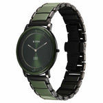Titan Edge Melange Slim Steel & Ceramic Strap Green Dial Analog Watch For Men