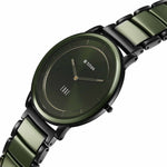 Titan Edge Melange Slim Steel & Ceramic Strap Green Dial Analog Watch For Men
