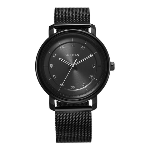 Titan Workwear Quartz Analog Anthracite Dial Steel Strap Watch for Men