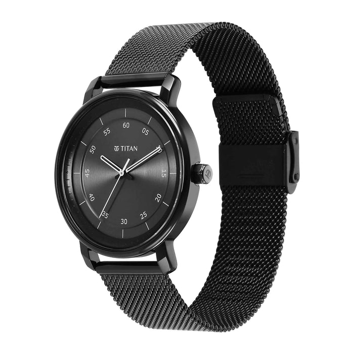 Titan Workwear Quartz Analog Anthracite Dial Steel Strap Watch for Men