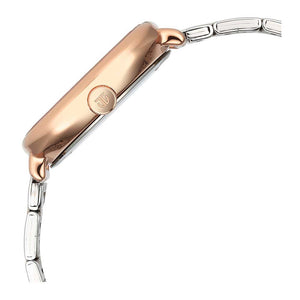 Titan Shaped Case Silver White Dial Metal Strap Watch