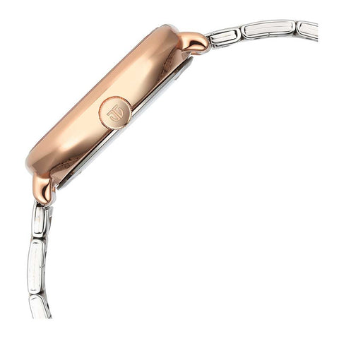 Titan Shaped Case Silver White Dial Metal Strap Watch