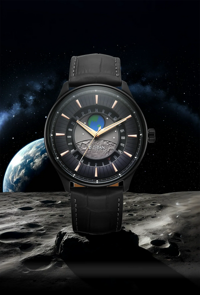Titan Stellar Earth Disc Grey Dial Watch