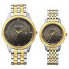 Titan Grey Dial Two Toned Stainless Steel Strap Analog with Date Watch for Couple