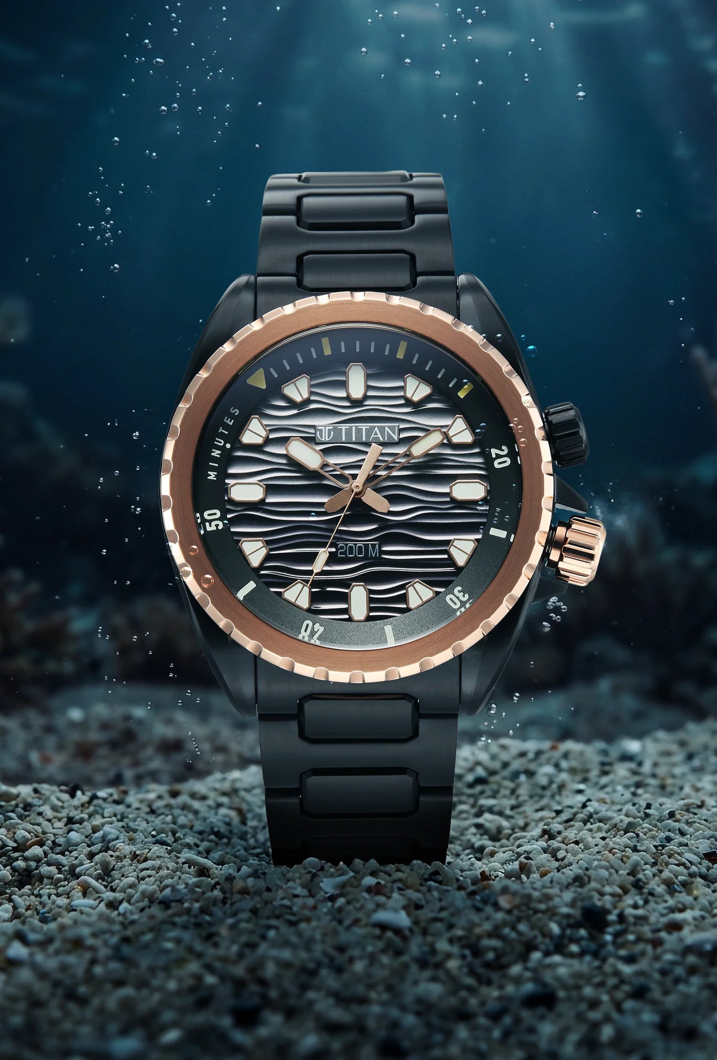 Titan Zero Hour Diver's Black Dial Analog Watch