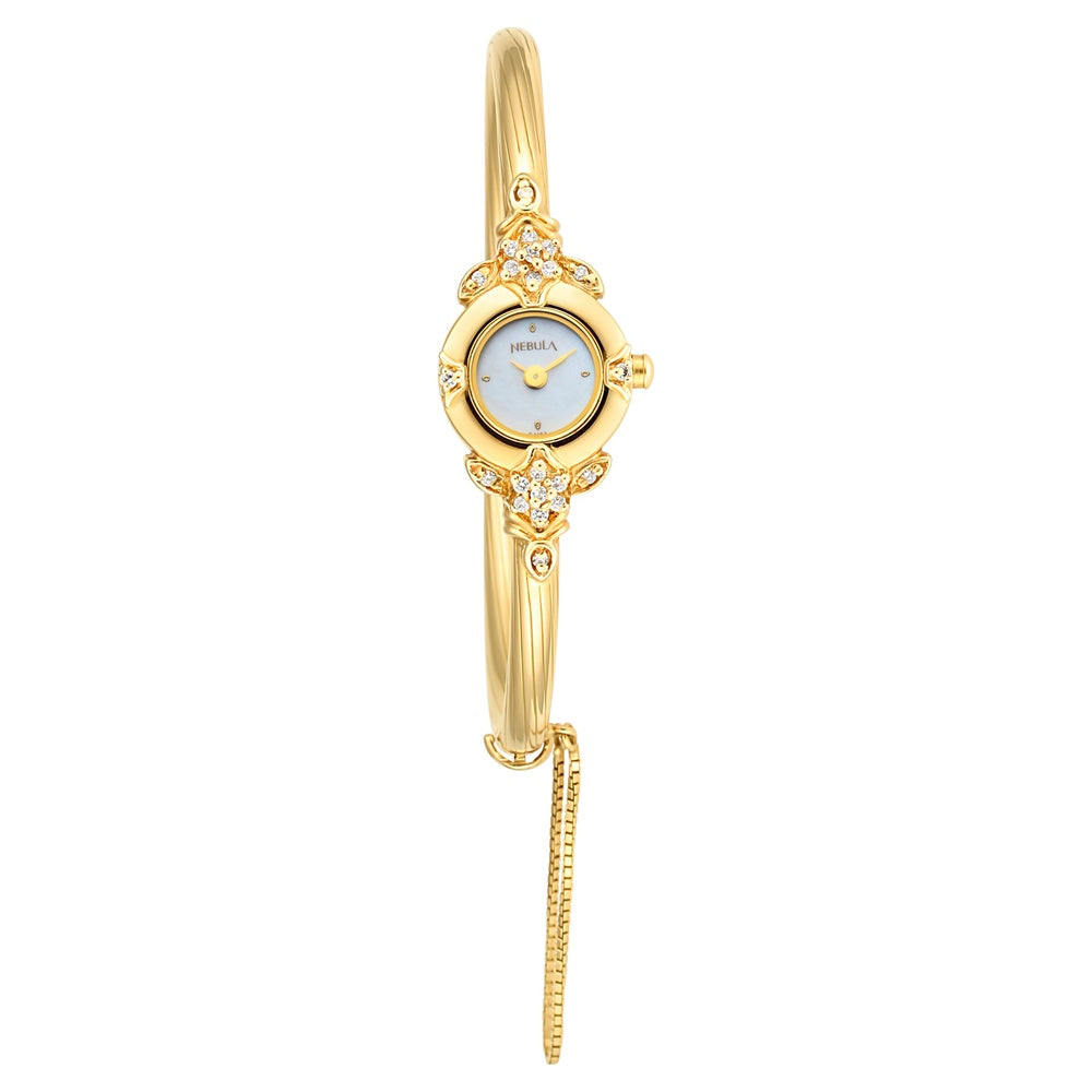 Titan Nebula Quartz Analog 18 Karat Solid Gold Watch for Women