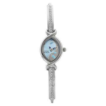 Titan Raga Blue Dial Women Watch With Metal Strap