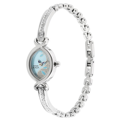 Titan Raga Blue Dial Women Watch With Metal Strap