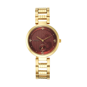 Titan Tet Red Dial Analog Stainless steel Strap Watch for Women
