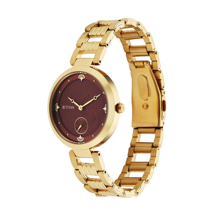 Titan Tet Red Dial Analog Stainless steel Strap Watch for Men