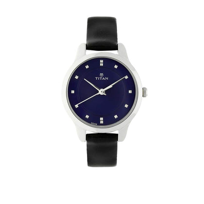 Titan Workwear Blue Dial Women Watch With Leather Strap