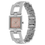Titan Quartz Analog Pink Dial Stainless Steel Strap Watch for Women
